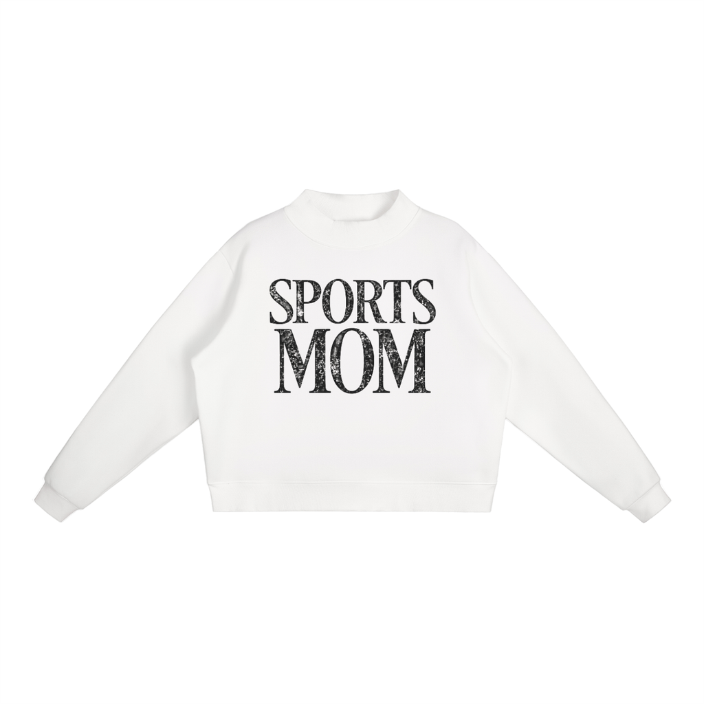 Essential Fleece Mock-Neck Crew Sweatshirt