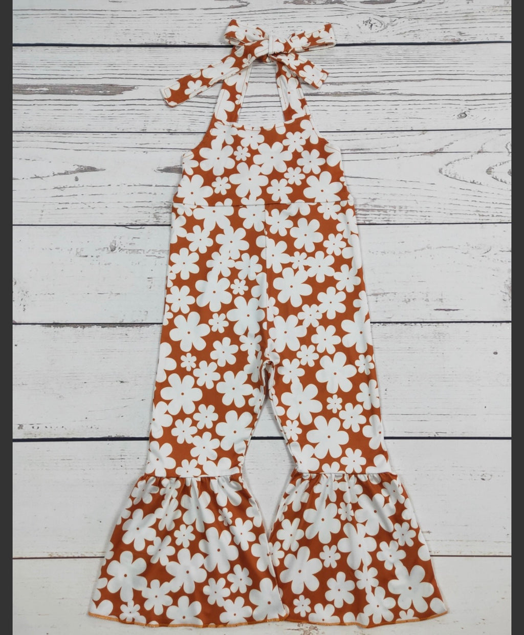 Groovy Flower Printed Girls Jumpsuit