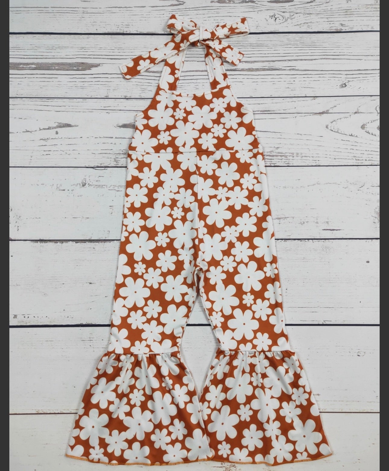 Groovy Flower Printed Girls Jumpsuit